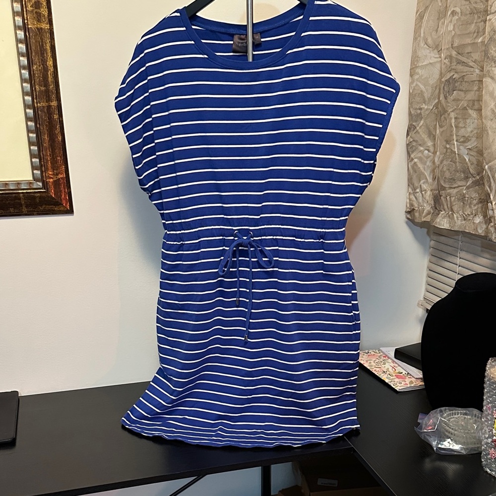 Rafaella Blue and White Striped Mini Dress